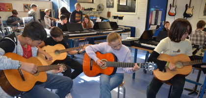 Leerlingen muziekles